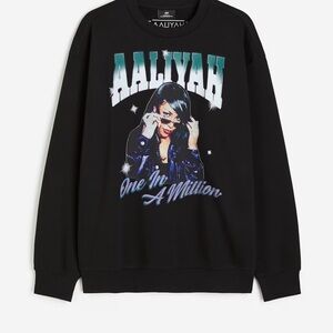H&M Black Aaliyah Graphic Sweatshirt